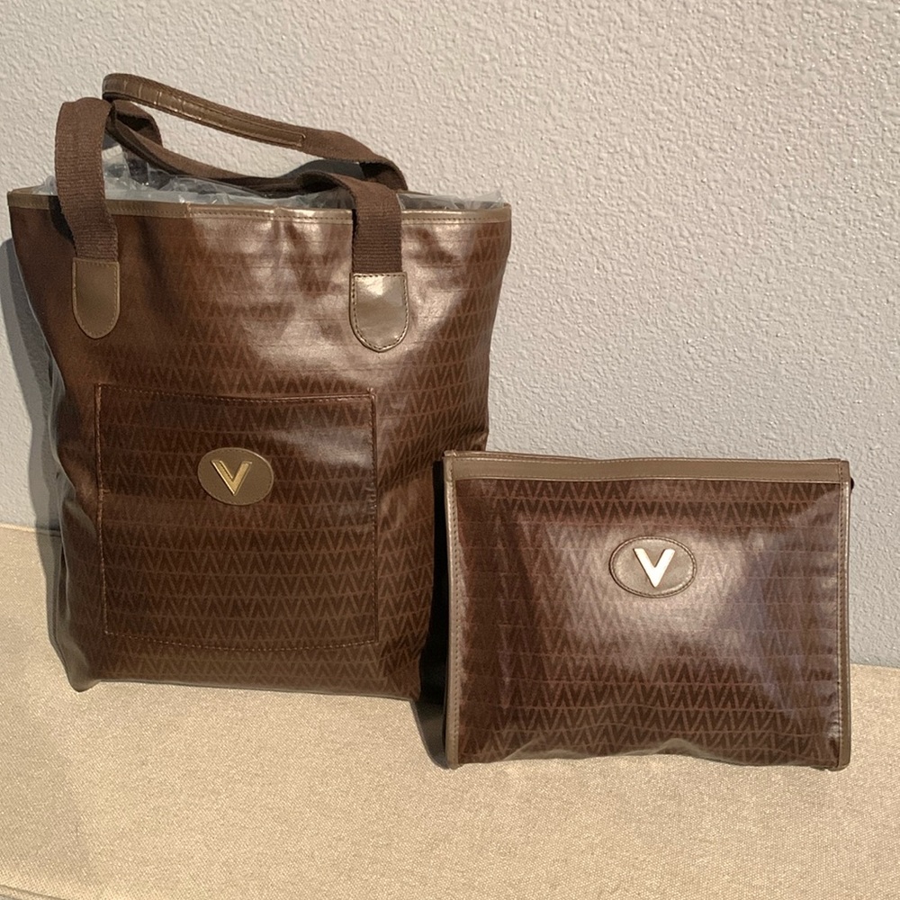 Vintage Mario Valentino Tote/ Pouch Set